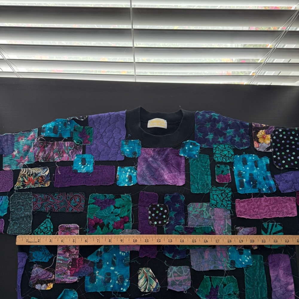 Vintage 90s Tamarack Best of West Virginia Vibrant Sweatshirt‎ Men's Patchwork - Picture 9 of 11